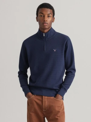 GANT męska bluza z tkaniny o waflowej fakturze rozpinana do połowy