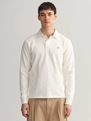 GANT męska jednokolorowa koszulka rugby z długim rękawem