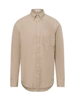 Gant Męska koszula casual Mężczyźni Regular Fit Bawełna beżowy jednolity,