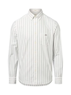Gant Męska koszula casual Mężczyźni Regular Fit Bawełna zielony|biały w paski,