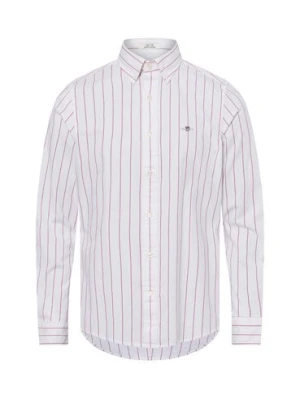 Gant Męska koszula casual Mężczyźni Slim Fit Bawełna biały|czerwony w paski,