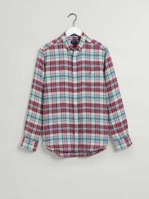 GANT męska koszula lniana Madras Regular Fit