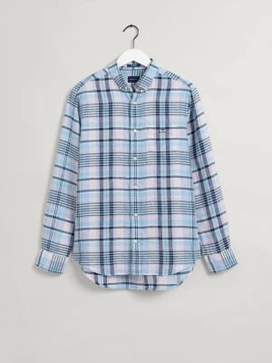 GANT męska koszula lniana Madras Regular Fit