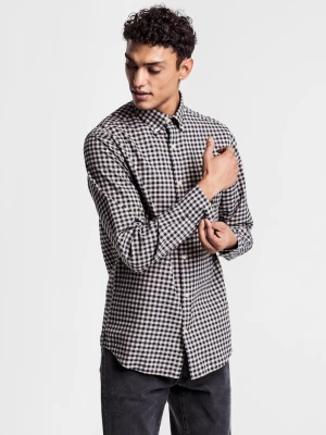 GANT męska koszula z diagonalu Regular Fit w kratę Buffalo Winter