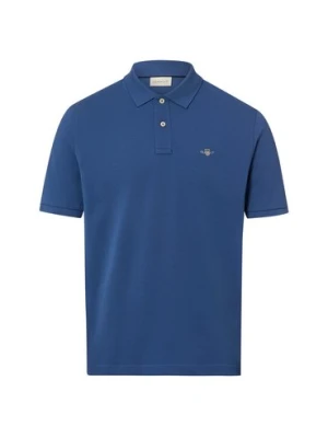Gant Męska koszulka polo Mężczyźni Bawełna (100%) niebieski jednolity,