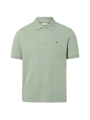 Gant Męska koszulka polo Mężczyźni Bawełna (100%) zielony jednolity,