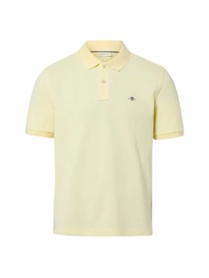 Gant Męska koszulka polo Mężczyźni Bawełna (100%) żółty jednolity,