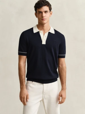 Gant Męska koszulka polo Mężczyźni Bawełna niebieski,