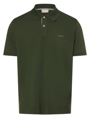 Gant Męska koszulka polo Mężczyźni Bawełna zielony jednolity,
