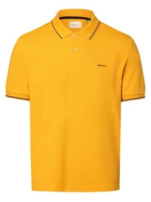 Gant Męska koszulka polo Mężczyźni Bawełna żółty jednolity,