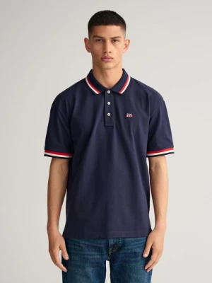 GANT męska koszulka polo z piki z motywem Retro Flag