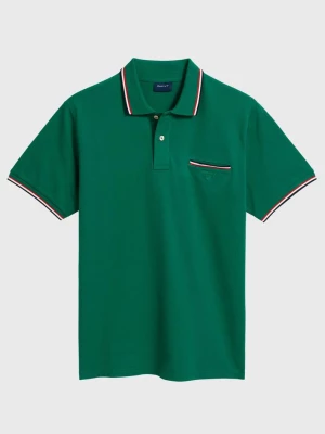 GANT Męska koszulka polo z zieloną pique Rugger