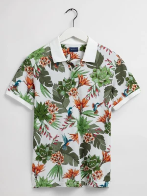 GANT męska koszulka rugby polo Humming Garden z piki z krótkim rękawem