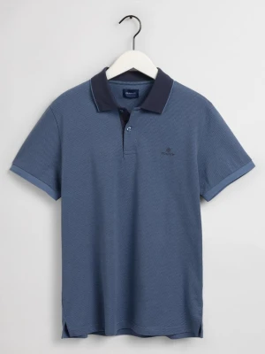 GANT męska koszulka rugby polo w drobny deseń z krótkim rękawem