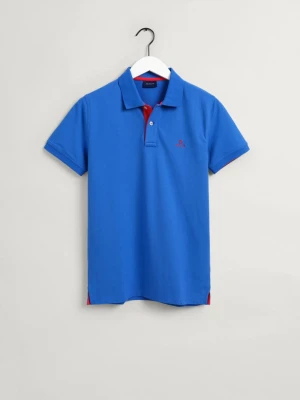 GANT męska koszulka rugby polo z piki z kołnierzykiem w kontrastowym kolorze i krótkim rękawem