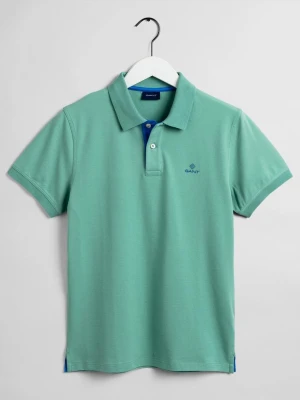 GANT męska koszulka rugby polo z piki z kołnierzykiem w kontrastowym kolorze i krótkim rękawem