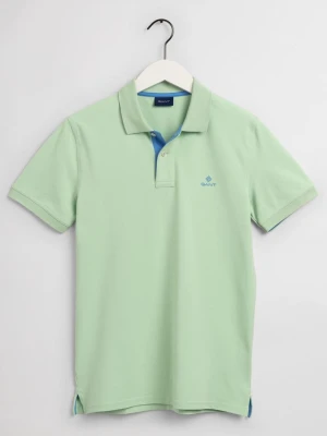 Męska Koszulka Rugby Polo z Piki z Kołnierzykiem W Kontrastowym Kolorze I Krótkim Rękawem GANT