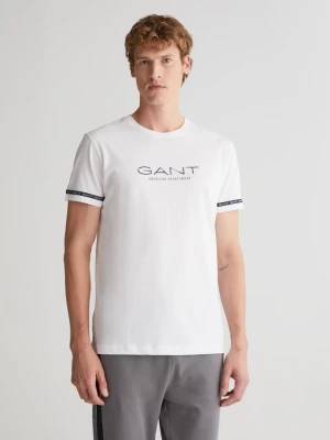 GANT Męska koszulka z taśmą z logo C na szyi