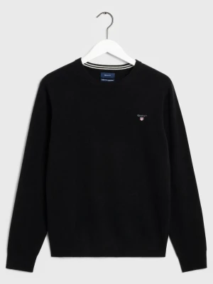 GANT męski sweter z bardzo delikatnej wełny jagnięcej z okrągłym dekoltem