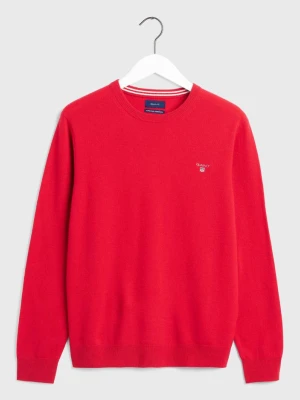 GANT męski sweter z bardzo delikatnej wełny jagnięcej z okrągłym dekoltem