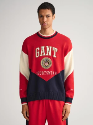 Zdjęcie produktu GANT męski sweter z okrągłym dekoltem i motywem Crest Shield