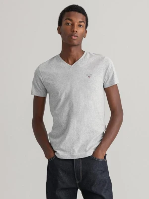 GANT męski T-shirt Original z dekoltem w kształcie litery V Slim Fit