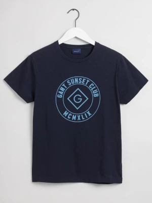 GANT męski T-shirt Sunset Club z krótkim rękawem