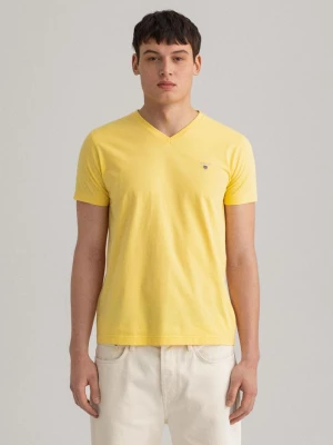 GANT męski T-shirt z dekoltem w kształcie litery V Original Slim Fit