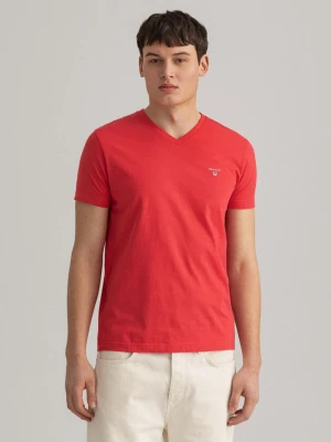 GANT męski T-shirt z dekoltem w kształcie litery V Original Slim Fit