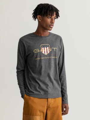 GANT męski T-shirt z długim rękawem z motywem Archive Shield