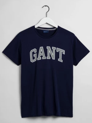 GANT męski T-shirt z motywem Arch Outline i krótkim rękawem