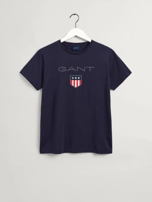 GANT Męski t-shirt z motywem tarczy z krótkim rękawem