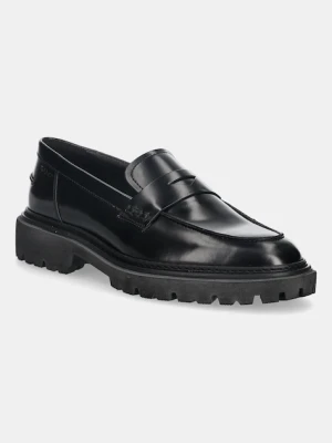 Gant mokasyny skórzane Ivyhill damskie kolor czarny na płaskim obcasie 31531117