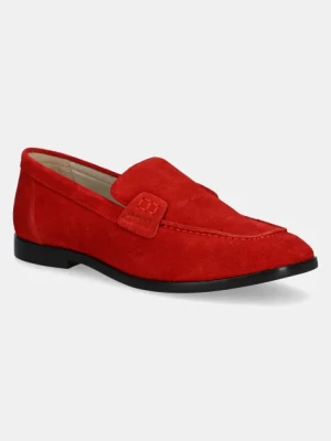 Gant mokasyny zamszowe Gimble damskie kolor czerwony na płaskim obcasie 30573865.G519