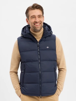 Gant Pikowana kamizelka męska Mężczyźni niebieski jednolity,