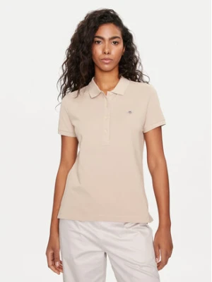Gant Polo Shield 4200870 Beżowy Slim Fit
