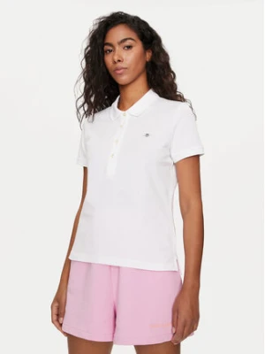 Gant Polo Shield 4200870 Biały Slim Fit