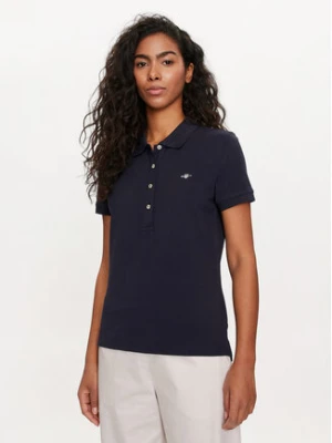 Gant Polo Shield 4200870 Granatowy Slim Fit