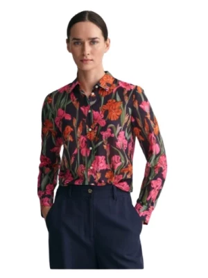 Gant, Regularna koszula z jedwabnym dodatkiem Multicolor, female,