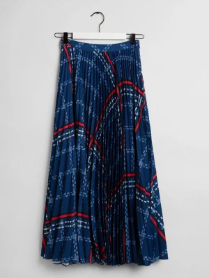 GANT Spódnica Damska Plisowana Z Firmowym Splotem