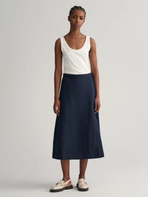GANT spódnica midi z lnu i wiskozy