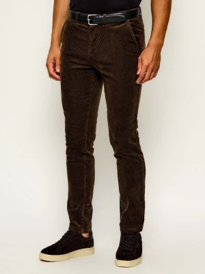 Gant Spodnie chino | Slim Fit | sztruks brązowy
