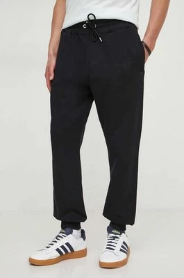 Gant spodnie dresowe bawełniane kolor czarny gładkie