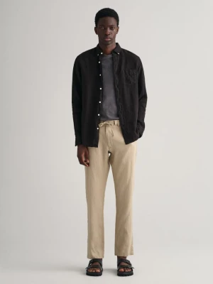 GANT spodnie lniane ze sznurkiem do regulacji Relaxed Fit