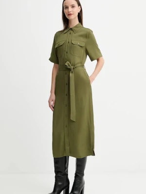 Gant sukienka kolor zielony midi prosta 4503438