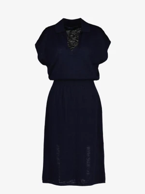 GANT sukienka z mieszanki lnianej z kołnierzykiem