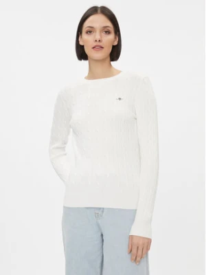 Gant Sweter 4800100 Biały Slim Fit