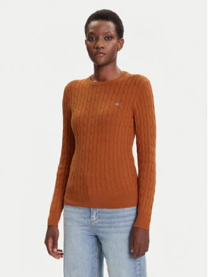 Gant Sweter 4800100 Brązowy Slim Fit