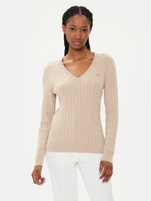Gant Sweter 4800101 Beżowy Slim Fit
