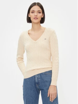 Gant Sweter 4800101 Écru Slim Fit